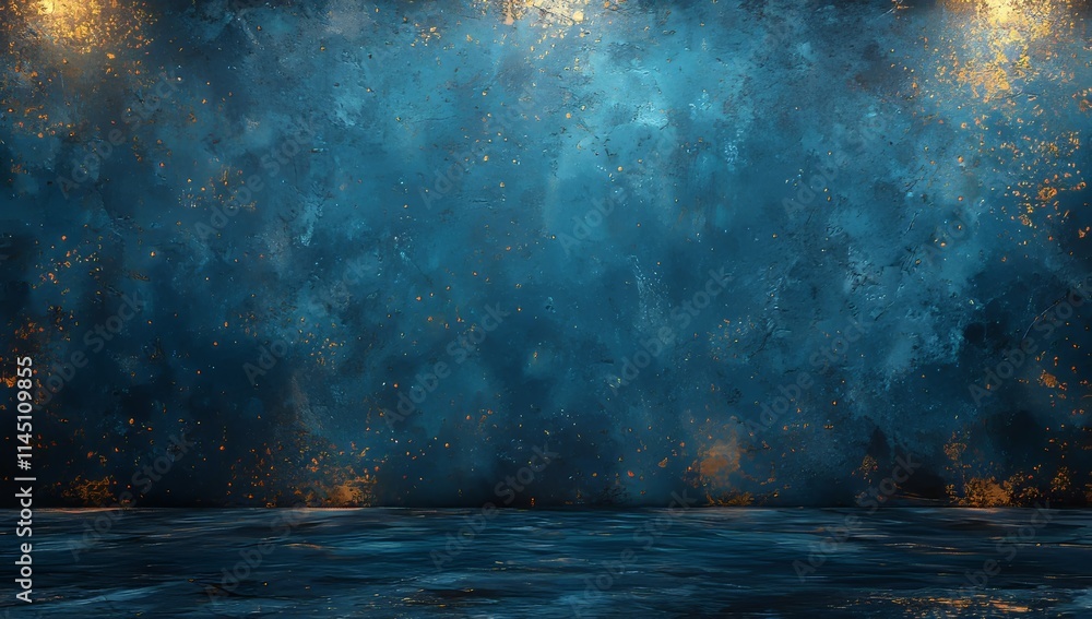 Poster a grunge dark blue marble wall with a rusty texture serves as a decorative pattern background for ab