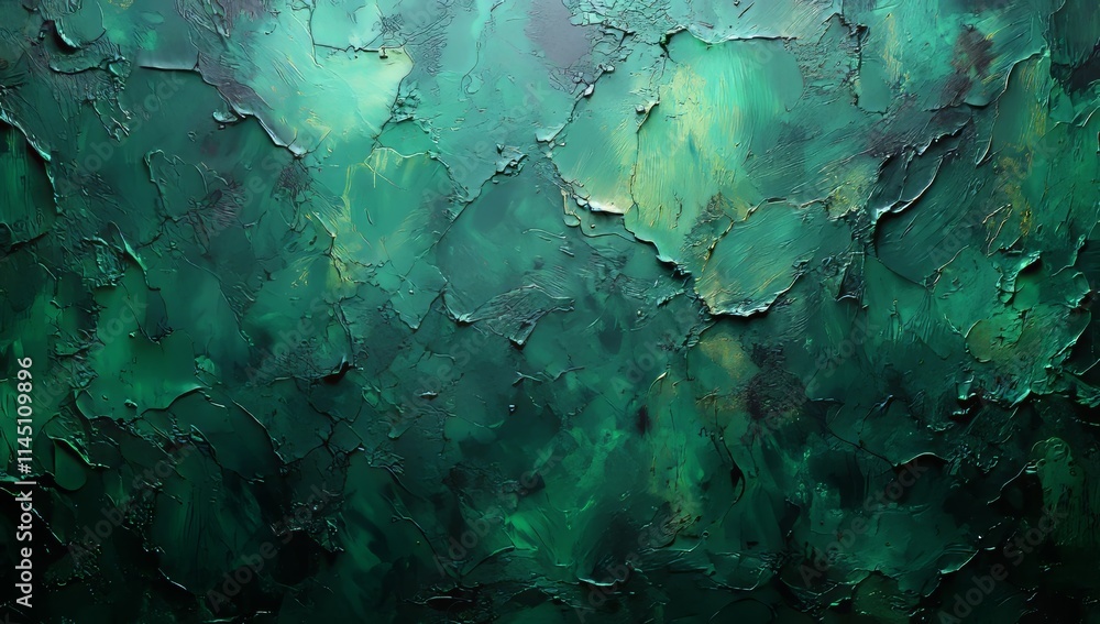 Poster a grunge-style dark green marble wall with a rusty texture, ideal for decoration, featuring a decora