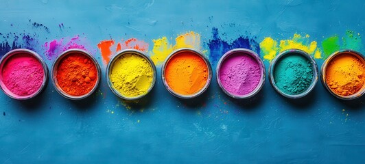 Vibrant holi color powder celebration india photography outdoor aerial view festival of colors