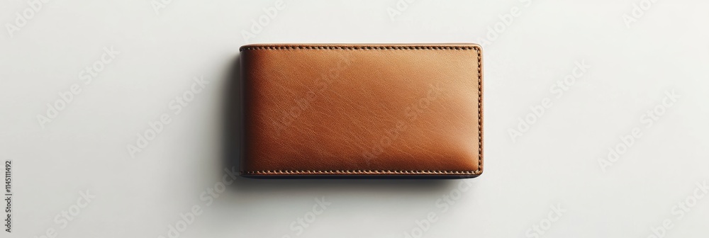 Poster a simple 3d wallet mockup with a smooth texture, isolated against a white background, blank for desi