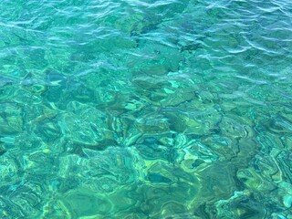 Amazing sea water clear aqua surface.
