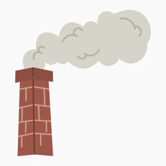 Chimney with smoke vector illustration isolated on white background