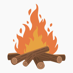 Burning fire vector illustration isolated on white background