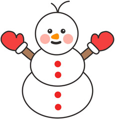 겨울 크리스마스 눈사람 아이콘 눈사람장갑 일러스트