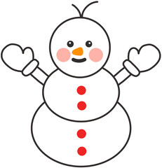 겨울 크리스마스 눈사람 아이콘 눈사람장갑 일러스트