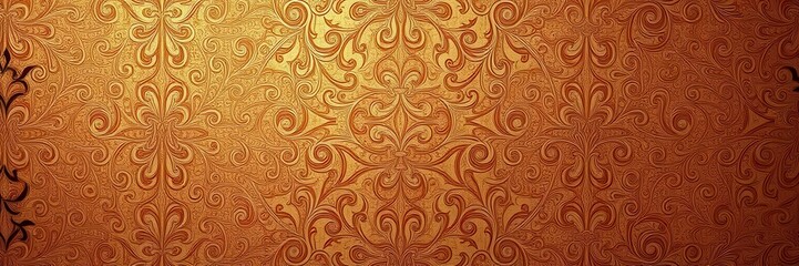 Fototapeta premium Intricate gold and blue baroque wallpaper background, opulent, antique