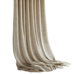 Elegant Beige Linen Drape Curtain Fabric Texture Design Style