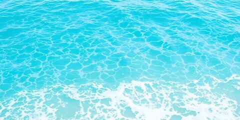 Fototapeta premium Pure blue turquoise water texture of the ocean sea with foam from and waves, ocean, aquatic, ripple