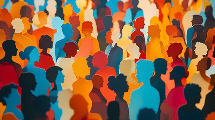 a paper cut of of a crowd of diverse people