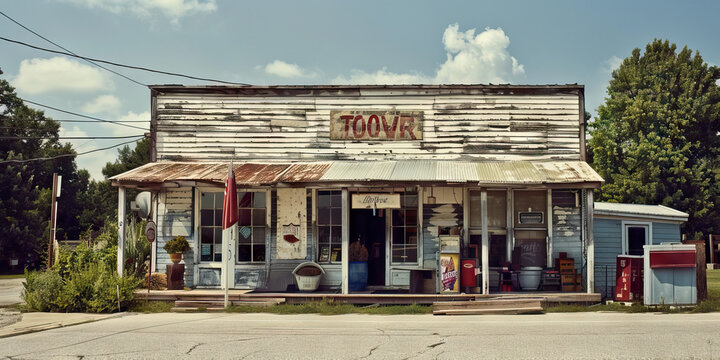 Rural Store Building with Faded Signage