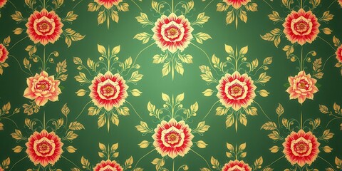 Elegant and opulent vintage floral pattern perfect for luxurious wedding decorations, wallpaper, wedding, bright
