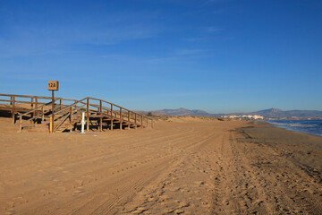 Arenales del Sol beach in the morning in winter