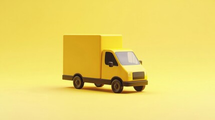 a yellow truck is parked on a yellow surface