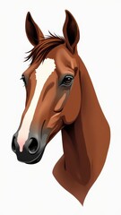 Obraz premium Illustrated portrait of a horse on a white background