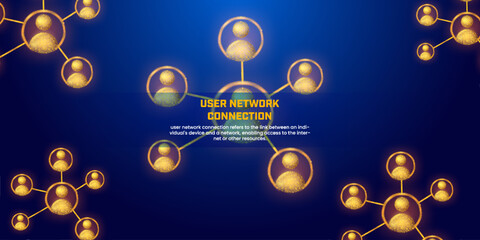 Digital social connection in dark blue background, futuristic illustration of technology community in cloud computing suitable for presentations, banners, business connections, world links.
