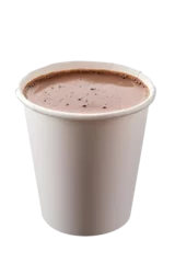 Selbstklebende Fototapeten cup of hot chocolate in paper takeaway mug on transparent background © Jakob