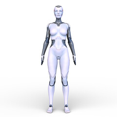 女性サイボーグ　3DCGレンダリング