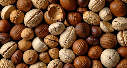 Various nuts background to view