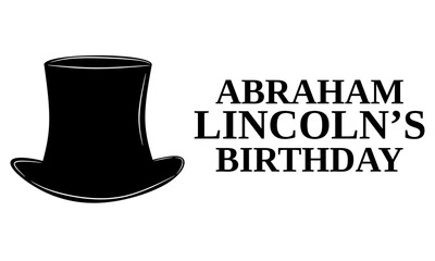 Background silhouette of Abraham Lincoln's birthday hat, US President. Vector illustration