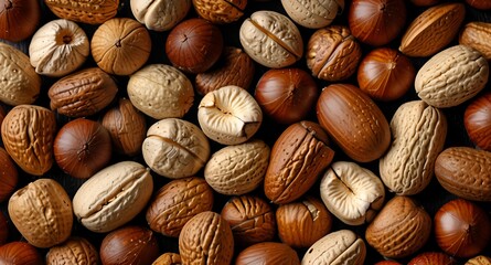 Various nuts background to view