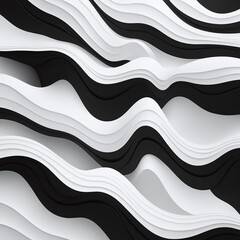 Fototapeta premium Abstract black and white wavy lines background creating a modern minimalist feel.