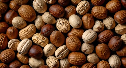 Various nuts background to view