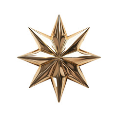 Obraz premium Isolated Image Of A 3D Gold Star With A Metallic Finish, Shiny And Reflective, On A White Background