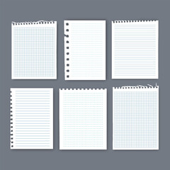 Notebook or book page, Sheets from notebook, Vector illustration