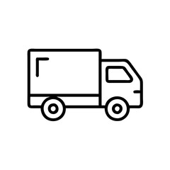 Fototapeta premium Minimalist delivery truck icon representing logistics and transportation services