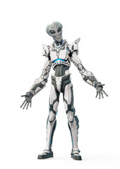 mega alien is standing and talking