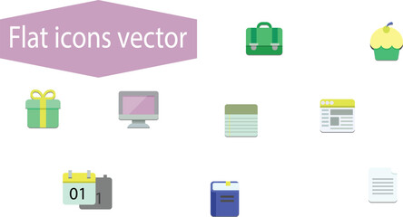 Flat icons vector