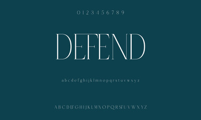Fototapeta premium Classic serif font alphabet letters fancy gentle typographic design. Elegant typography. Retro slick serif letter set for wedding card, restaurant menu, headline, lettering.
