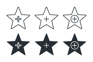 Obraz premium Add plus star icon. illustration vector