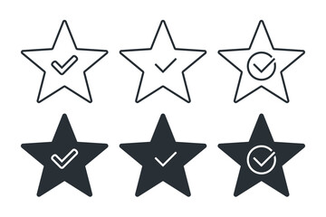 Star quality check icon. Illustration vector