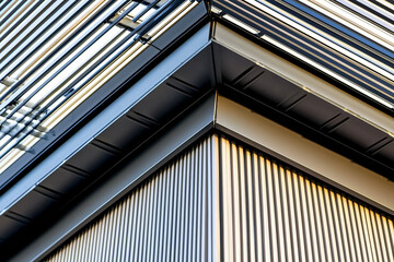 Obraz premium contemporary metal roofing system corner detail