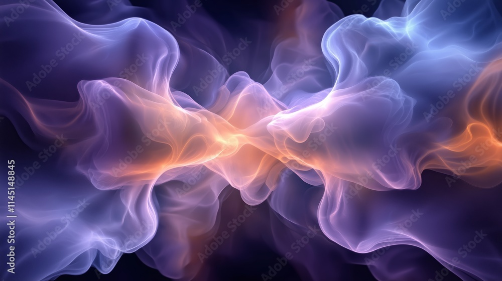 Aufkleber fluid colors blend together creating abstract shapes in a dark background