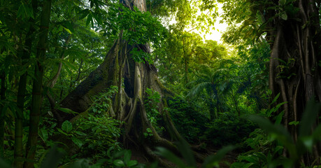 Rain forest with big trees