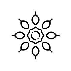 Minimalist decorative sun icon symbolizing warmth, energy, and positivity
