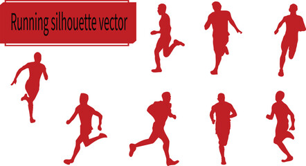 Running silhouette vector
