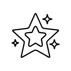 Obraz premium Minimalist star with sparkles icon symbolizing achievement, creativity, and excellence