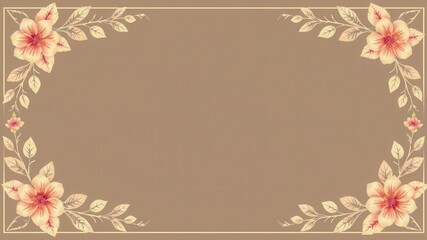 Elegant floral border design with delicate leaves and flowers, leaves, design
