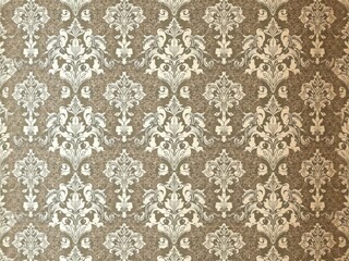 Fototapeta premium Elegant seamless damask wallpaper with intricate floral and geometric patterns in a luxurious color palette, decoration, vintage, classic