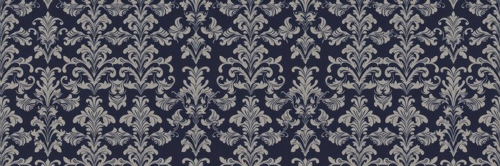 Intricate and elegant Seamless Damask wallpaper design, fabric, repeat