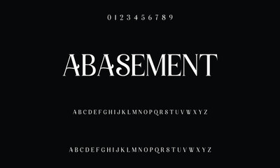 Elegant and modern serif alphabet font uppercase and numberfonts victorian typeface