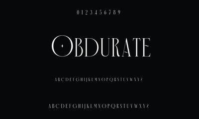 Elegant and modern serif alphabet font uppercase and numberfonts victorian typeface