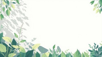 Obraz premium Leaf shadows casting intricate patterns on a smooth cement surface, illustration, natural, abstract