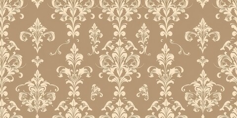 Red wallpaper vintage flock with red damask design on a white background retro vintage style, elegant, seamless, interior design