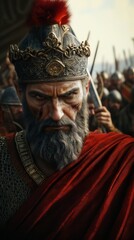King David in the battlefield, Bible story.	
