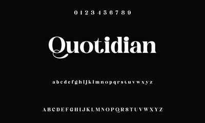 Elegant and modern serif alphabet font uppercase and numberfonts victorian typeface