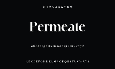 Elegant and modern serif alphabet font uppercase and numberfonts victorian typeface